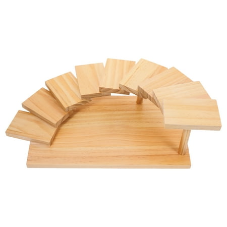 

FRCOLOR Chinese Style Brooch Steak Board Tray Solid Wood Rotating Sushi Plate