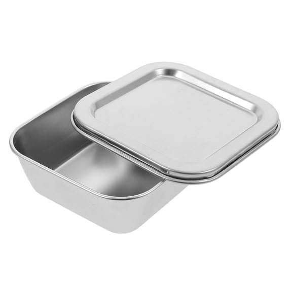 Milisten Stainless Steel Containers with Lids Food Storage Container Silver Leakproof School Use 1Pack
