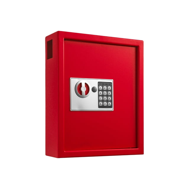 AdirOffice - Armoire à Clés - 40 Crochets - Acier de Calibre 16 - Rouge