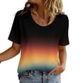 thumbnail image 4 of Viikei Cute Summer Tops,Men‘s and Women's Funny Gradient Printed Casual Sports Round Neck Vintage Short Sleeved Shirt Blouse Tops Multicolor XXXL, 4 of 9