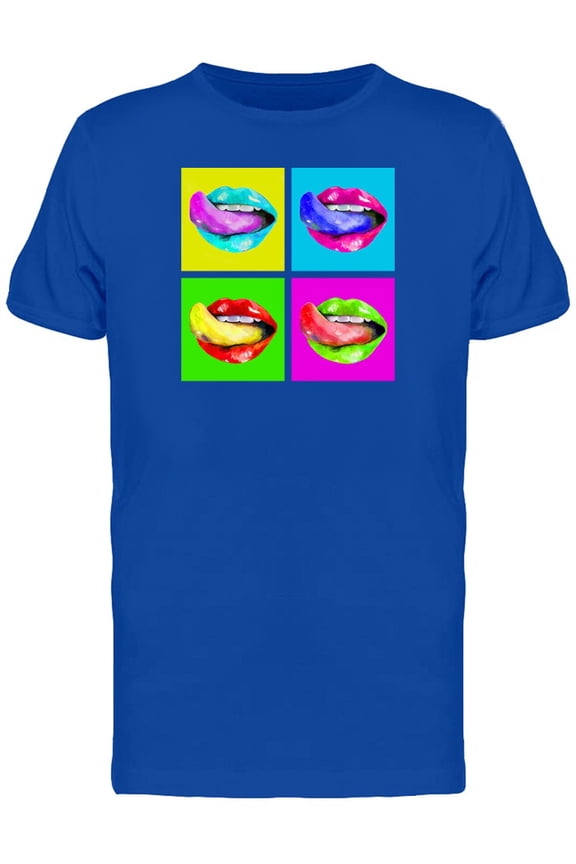 Pop Art Of Lips & Tongue T-Shirt Men -Image by Shutterstock, Male Small