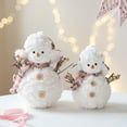 thumbnail image 2 of Christmas Plush Snowman Plushie Handmade Fabric Decoration Safe For Kids Seasonal Display Desktop Ornament, 2 of 8