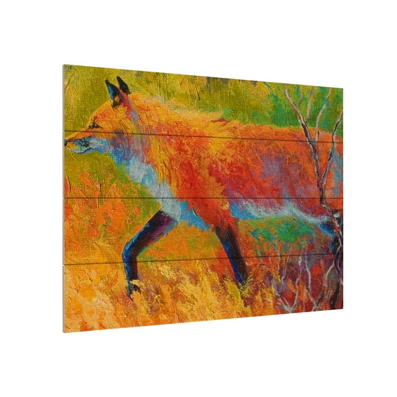 Marion Rose 'Red Fox 1' Wood Slat Art