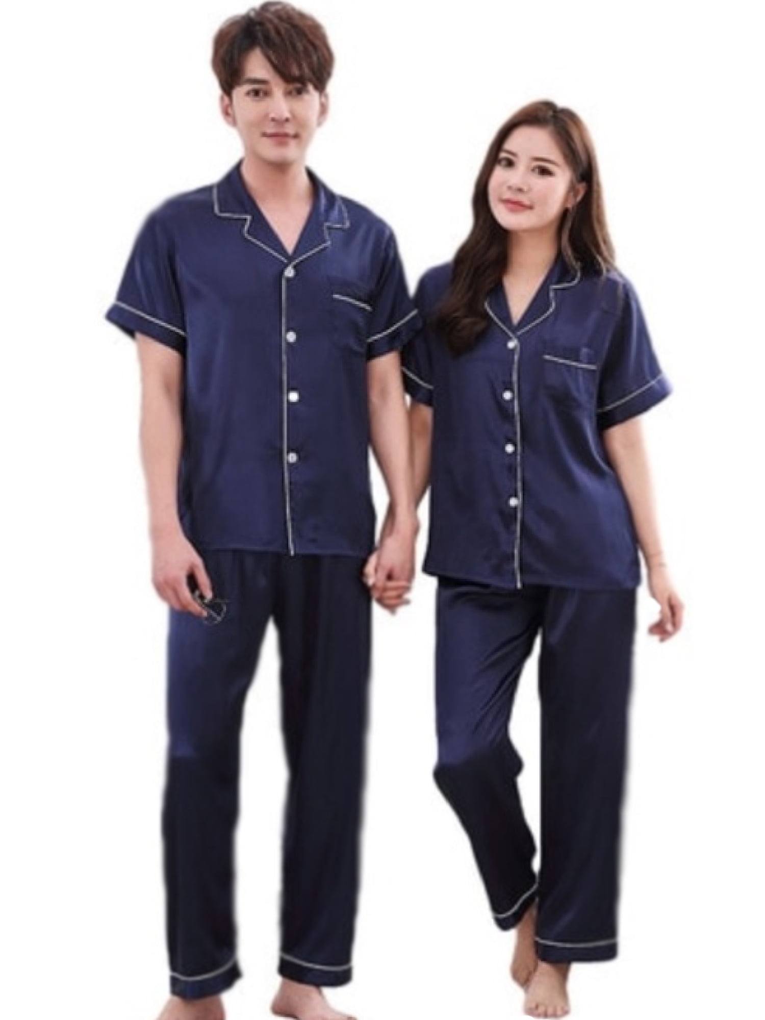 Couples Pajamas, Short Sleeve with Long Pants, Sleepwear & Loungewear