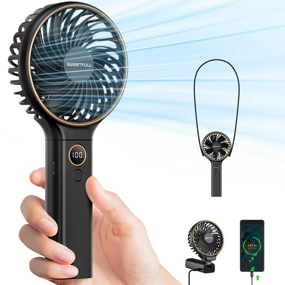 Ventilador portátil SWEETFULL de 5000 mAh recargable con viento de 6 velocidades