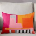 thumbnail image 3 of Pink Orange Throw Pillow Covers, Geometric Modern Abstract Oil Painting Soft Breathable Pillow Cases with Invisible Zipper for Sleeping, Toddler Pillowcases for Couch Bed Sofa Chair 12x20 Inches, 3 of 6
