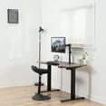 thumbnail image 2 of VIVO Black and Rustic Vintage Brown Wood Electric 47" x 24" Sit Stand Desk, 2 of 8