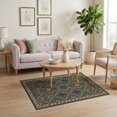 thumbnail image 3 of ODIKA 4'x6' Green Sage Medallion Pattern with Gold Washable Area Rug Traditional Quatrefoil Design Ornate Floral Border for Home Office, Under Desk, Non-Slip Chair-Friendly, Flatwoven, 3 of 7