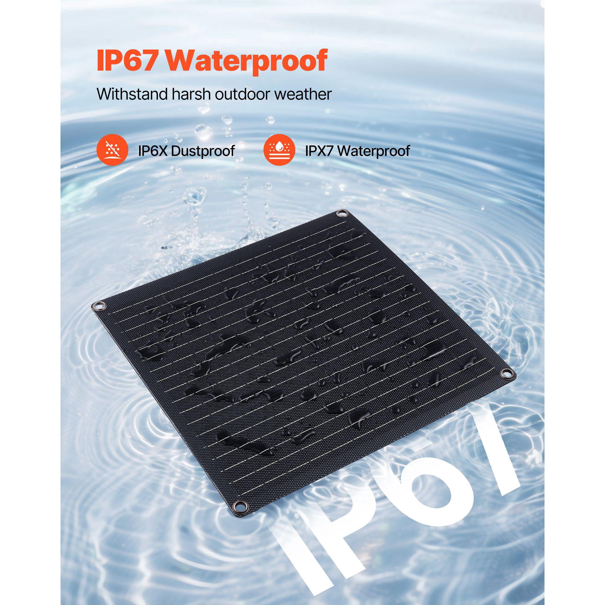 20W 12V Solar Panel Charger with Smart Controller IP67 Waterproof Portable for RV Car Motorcycle Boat