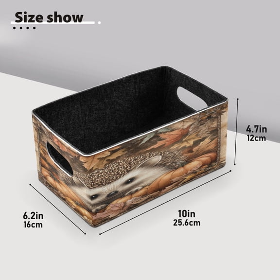 BZSMCE Shelf Baskets Cute Hedgehog Pattern Pattern Storage Cube Bins 10.1*6.3*4.7in Set of 2