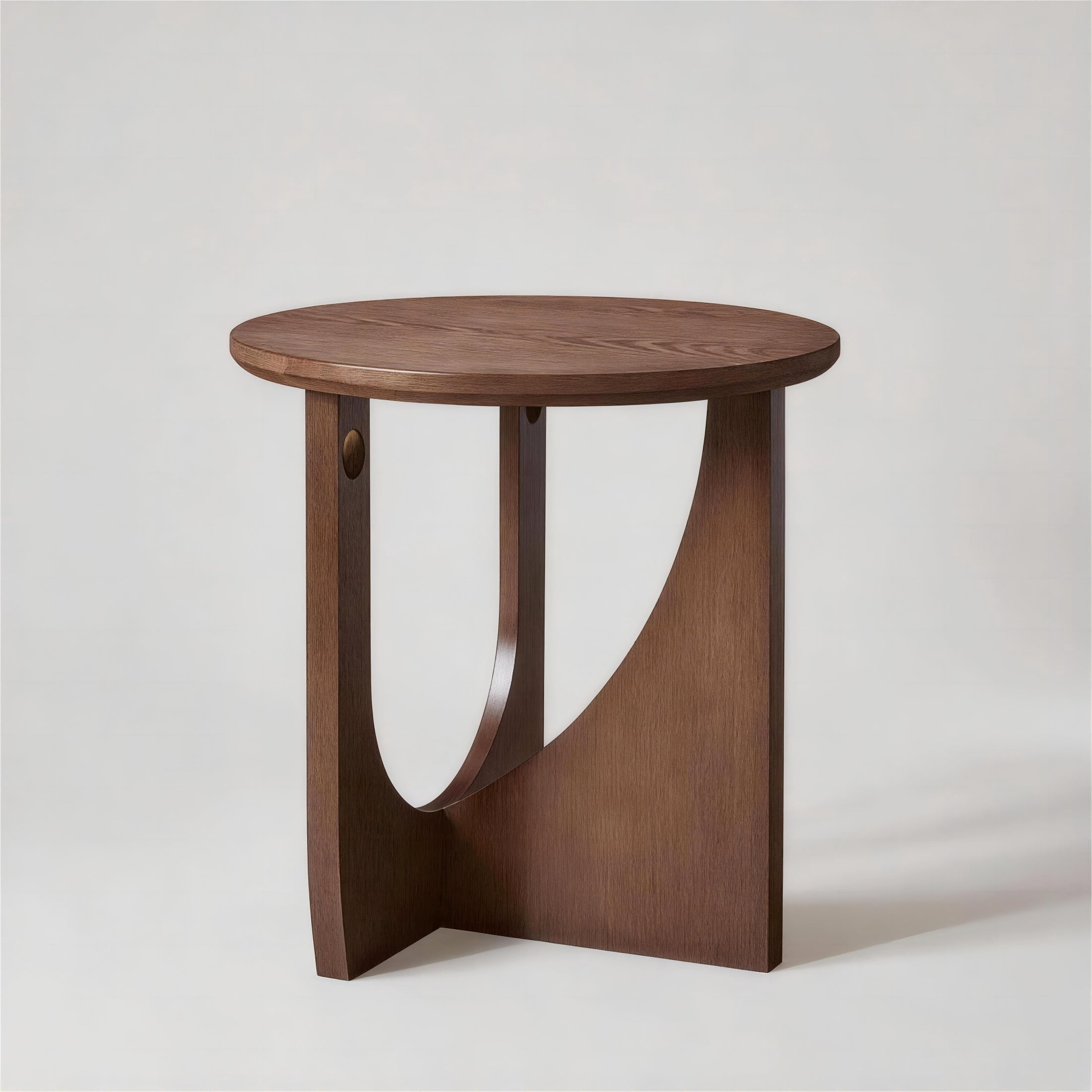 Noble House 19.68" Round End Table, Rubberwood Accent Side Table for Living Room, Walnut