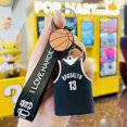 thumbnail image 4 of Baloncesto Lakers James muñeca juguete llavero bolsa de dibujos animados colgante coche llavero, 11 Feliz Sencillez, 4 of 5