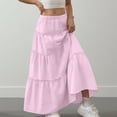thumbnail image 5 of yillto Summer Skirts for Girls Tiered Ruffle Flowy Pleated A Line Long Skirt Boho Beach Skirts 4-15 Years, 5 of 7