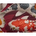 thumbnail image 4 of oneOone Polyester Lycra Maroon Fabric Koi Fish Ocean Craft Projects Decor Fabric Printed By The Yard 56 Inch Wide, 4 of 4
