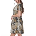 thumbnail image 2 of Balery Cartoon Bear Vestidos sueltos de manga corta para mujer, vestidos de verano 2025, vestidos casuales de corte A con vuelo., 2 of 6
