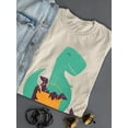 thumbnail image 3 of Image Conscious Dinosaur With Puppies T-Shirt Women -Jay Fleck Designs, Female Large, 3 of 4