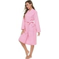thumbnail image 4 of SUCS Women's Bathrobe Terry Cloth Robe Knee Length Towel Bathrobe V-neck Multi-color Options, 4 of 7
