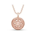 thumbnail image 4 of Round Shape Lab Grown Diamond Flower Cluster Pendant Necklace with Halo in 14K Rose Gold Jewelry For Women with 18" Silver Long Rope Chain (0.17 Cttw, H Color, SI2 Clarity), 4 of 6