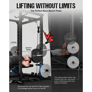 2000LBS Power Cage Squat Rack with LAT Pulldown System, Multi-Function Weight Cage Strength Training Machine, Home Gym Workout Cage with Multiple Attachments for Garage & Home Fitness