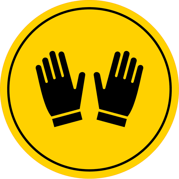 Circle Plus Safety Gloves Wall or Door Sign | Easy Installation | Health & Safety Signage - Large