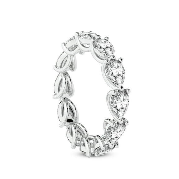 Pear Shape Lab Grown Diamond Lily Eternity Ring For Women | 2 Carat EGL Certified 14K White Gold | FG-VS Quality Friendly Diamonds Eternity Ring Size 4