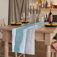 thumbnail image 2 of Table Runners 72 Inches Long Dress Scarves, Dark Teal Beach Farmhouse Kitchen/Dining Table Runner, Coffee Tablerunners, Summer Sea Waves Coastal Nautical 14x72 Inch, 2 of 9