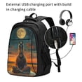 thumbnail image 2 of Fotbe Sunset Prairie Meditating Horse Mochila con Estampado y Puerto USB para Hombre y Mujer, Mochila Antirrobo, Mochila de Viaje, Mochila Escolar, Mochila Universitaria, 2 of 7