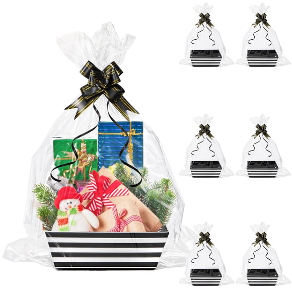 Cesta de regalo Yesland Bigger Baskets Kraft de 10 x 8 pulgadas con asas x6