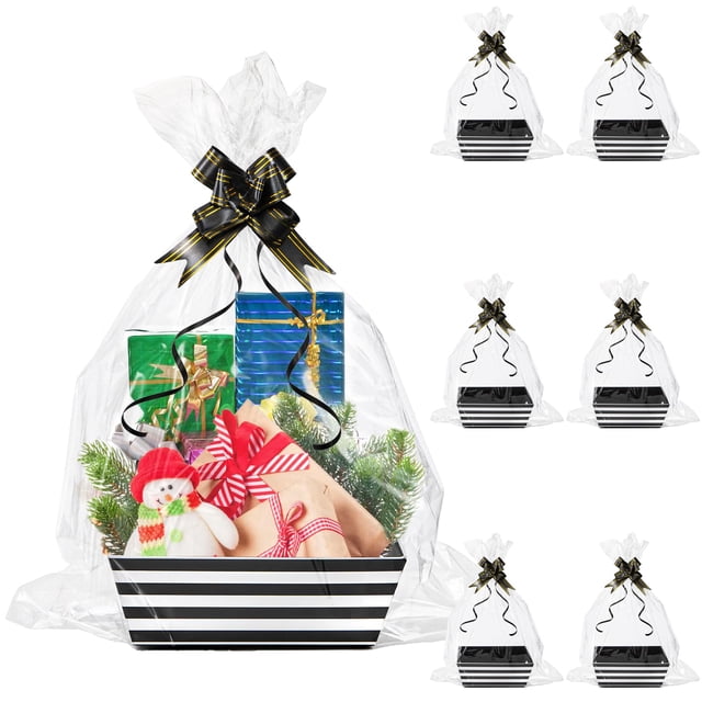 Cesta de regalo Yesland Bigger Baskets Kraft de 10 x 8 pulgadas con asas x6