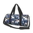 thumbnail image 2 of Xecao Forest Elk print Round Travel Duffel Bag is a foldable gym bag with an inner pocket, perfect for travel sports, 2 of 8