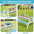 thumbnail image 4 of PetFurnishn Kids Picnic Table, 4 in 1 Cedar Wooden Sand & Water Table w/ 2 Removable Box & Umbrella, Kids Picnic Tables for Outdoors Backyard Garden, Toddler Patio Furniture Set for Boys Girls(Blue), 4 of 10