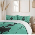 thumbnail image 6 of Ambesonne Teal Duvet Cover Sets, Underwater Life Themed, 2-Queen, Teal Grey, 6 of 6