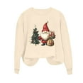 thumbnail image 5 of Makaor Holiday Sweatshirts Womens Christmas Crew Neck Tops Santa Graphic Long Sleeve Pullover Tees Fleece Cute Fall Winter Clothes, 5 of 6