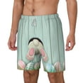 thumbnail image 2 of Uemuo White Bunny Bottom And Easter Eggs Pattern Mens Swim Trunks Quick Dry Board Shorts with Mesh Lining, Stretch Beach Shorts Quick Dry No-Chafing Board Shorts-XX-Large, 2 of 9