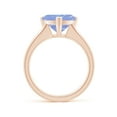 thumbnail image 2 of ANGARA Natural Trillion 3 ct Tanzanite Solitaire Engagement Ring in 14K Rose Gold for Women (Size-10mm) | December Birthstone, Birthday, Anniversary, Jewelry Gift for Women | Natural Tanzanite Ring, 2 of 9