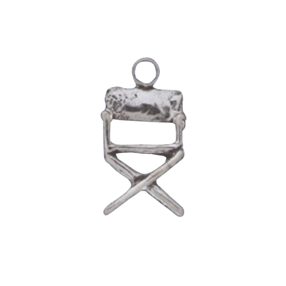 Sterling Silver 16" .8mm Box Chain 3D Directors Movie Actors Film Chair Pendant Necklace