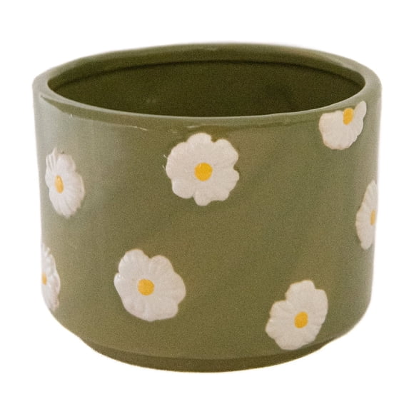 5" Ceramic Planter Daisies - Set of 2