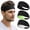 Black + Black/Light Grey + Black/Avocado Green, variant on Beister Sweat Wicking Headbands (5 Pack), Elastic Non Slip Sports Sweatbands for Men & Women, Athletic Workout Bands for Running, Yoga, Gym