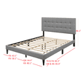 thumbnail image 5 of Home Design Evanston King Tufted Upholstered Platform Bed with Slatted Wood and Foam-Padded Headboard, Beige, Easy Assembly, 5 of 5