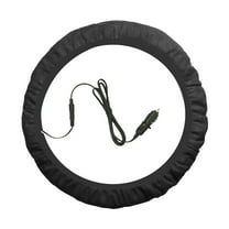 Ajauxi 12-volt 15-inch Heated Steering Wheel Cover, Comfy Car Steering Cover Hand Warmer, Steering Wheel Heater, Sweat-Absorbent Quick Heating Steering Wheel Warmer