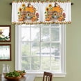 thumbnail image 3 of Fall Pumpkin Curtain Valances for Windows, Kitchen Valance Window Treatments Panel 2 Pack, Thanksgiving Sunflowers Rustic Pine Cone Rod Pocket Short Curtains for Bathroom Bedroom 42 x 18 Inch, 3 of 8