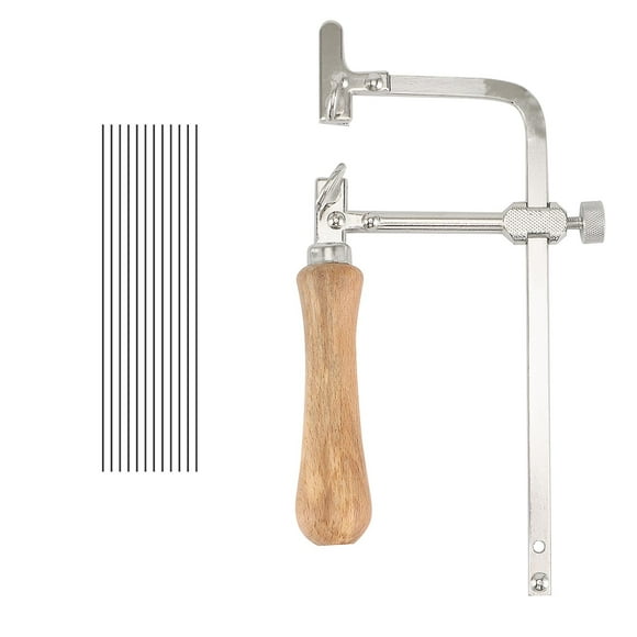 Coping Saw Steel Frame And 12 Pcs Diameter 1mm Wire Saw, Accurate Cutting For Wood, Metal, Plastic
