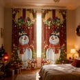 thumbnail image 4 of Oliegs Couverture Rideaux Imprimés des Fêtes 2 Rideaux Plats 2D Imprimés Rouges de Noël avec Flocons de Neige et Branches pour Chambre Salon Fête des Fêtes, 4 of 4