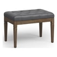 thumbnail image 1 of Waverly 28"WD Rectangle Tufted Ottoman Bench in Stone Gray Vegan Leather, 1 of 7
