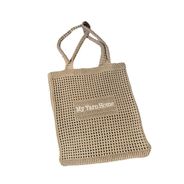 Bolso de playa ligero para mujer, ideal para vacaciones, ocio, viajes. Café