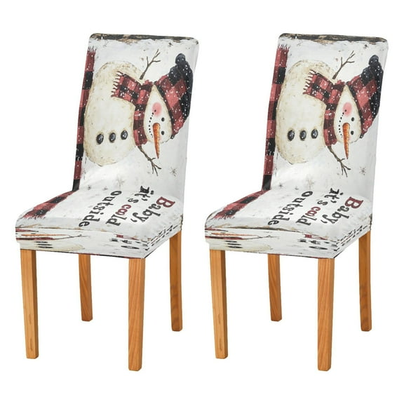BZSMCE Chairs Slipcovers Dining Chair Covers Smiled Snowman Pattern Creative Pattern