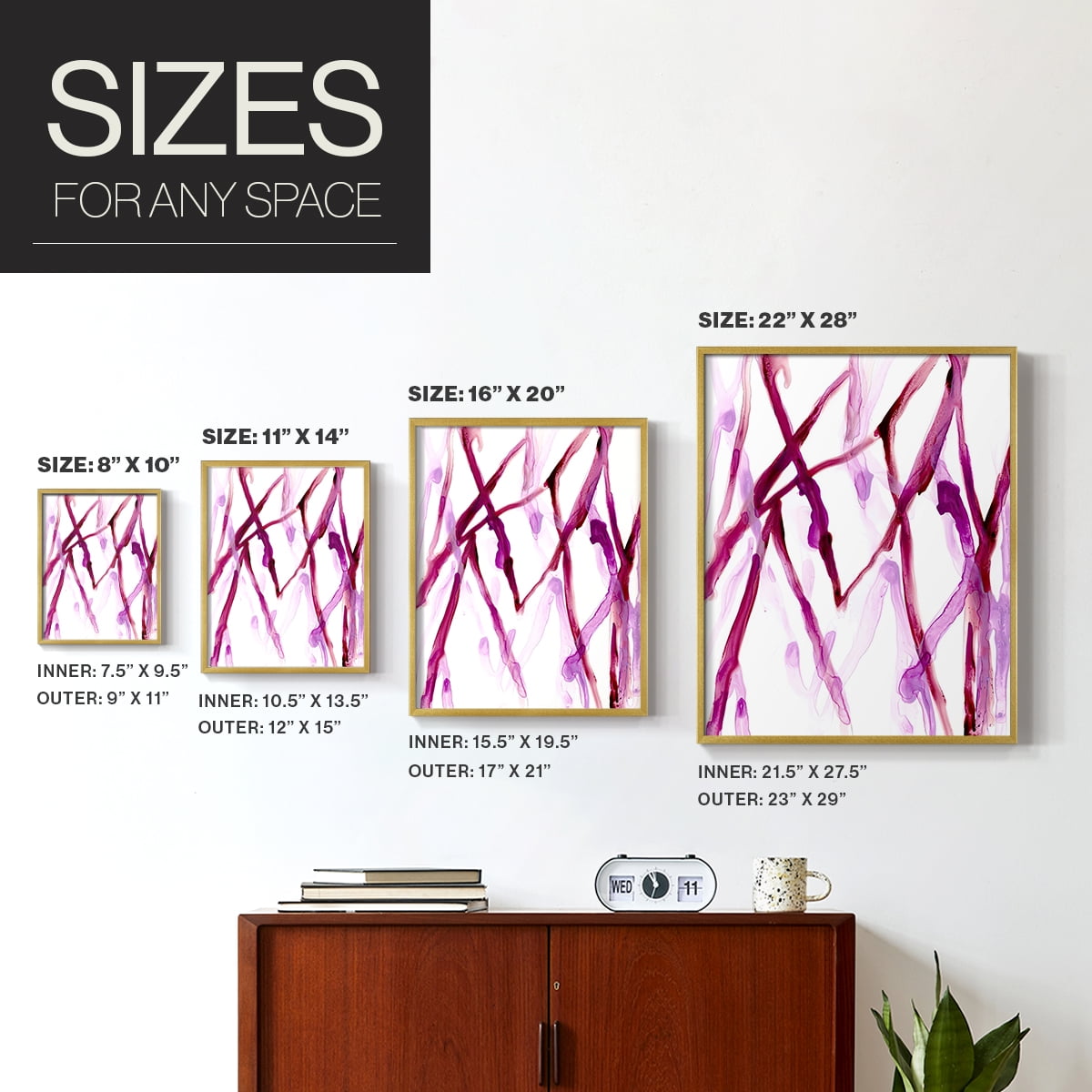Runnel XV in Gold Solid Wood 8 x 10 Framed Print