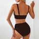 thumbnail image 4 of Conjuntos de bikini para mujer, moda de primavera para mujer, traje de baño conservador de color sólido, estilo falda con abertura, traje de baño de dos piezas para mujer, traje de baño de 2 piezas pa, 4 of 5