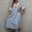 Blue, variant on Women's Ice Silk Lace Trim Nightgown Short Sleeve Cooling Sleep Dress Breathable Lightweight Summer Nightshirt Loose Casual Lounge Dress Soft Comfortable Homewear for Women