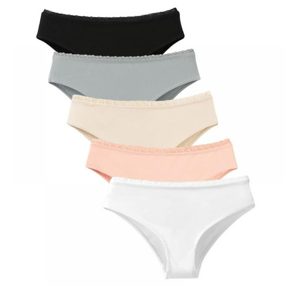 Xmarks 5 Packs Women's Seamless Hipster Underwear No Show Panties Invisibles Briefs Soft Stretch Bikini Underwears S-2XL